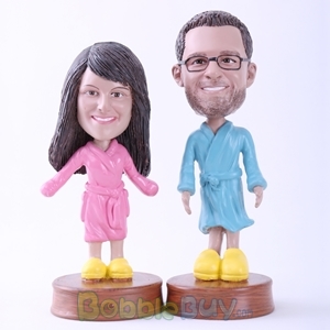 Picture of Couple in Bathrobes Bobblehead