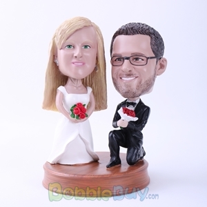 Picture of Groom Down on One Knee to Propose Bobblehead