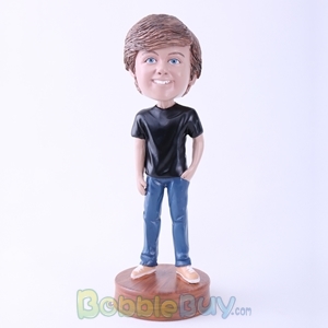 Picture of Black T-shirt Casual Boy Bobblehead