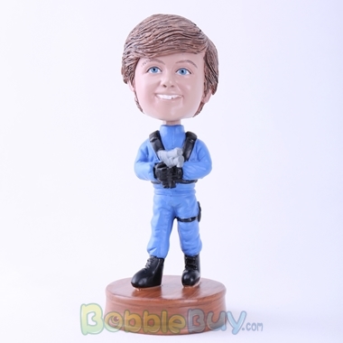 Picture of Blue Uniform Man with Gun Bobblehead