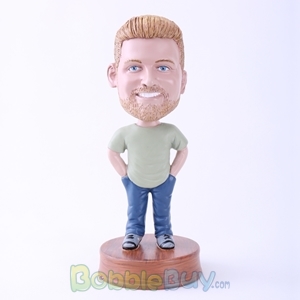 Picture of Casual Man Hands in Pockets Bobblehead