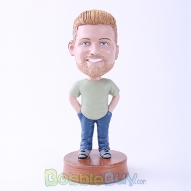 Picture of Casual Man Hands in Pockets Bobblehead