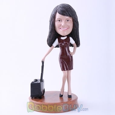 Picture of Flight Attendant with Case Bobblehead