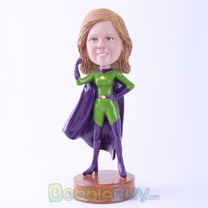 Picture of Green Superwoman with Purple Cloak Bobblehead