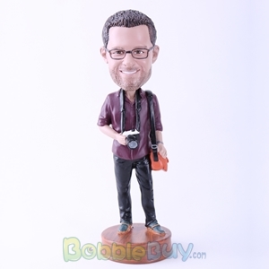 Picture of Male Tourist with Camera Bobblehead
