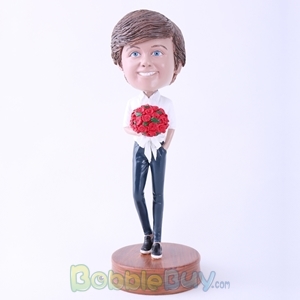 Picture of Man with Bouquet of Roses Bobblehead