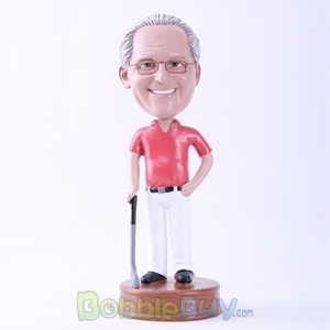 Picture of Man with Golf Clubs Bobblehead