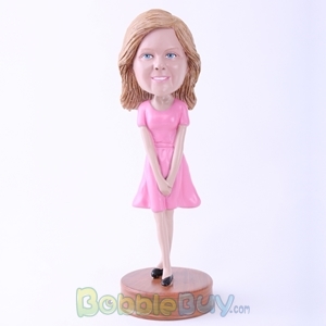 Picture of Pink Dress Woman Bobblehead