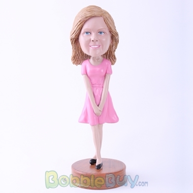 Picture of Pink Dress Woman Bobblehead