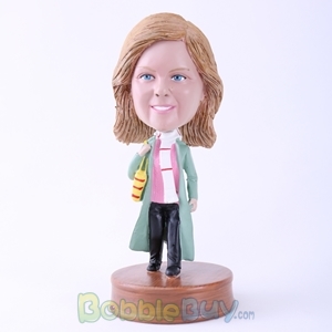 Picture of Woman in Long Coat Bobblehead