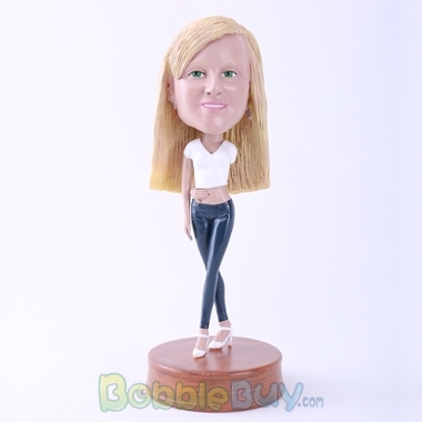 Picture of Woman Backhand Touch Navel Bobblehead