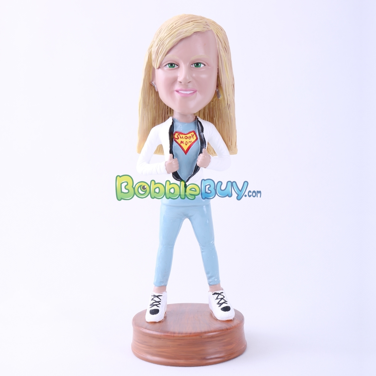 Mother's Day Gifts Custom Super Mom Bobbleheads In Red Cloak