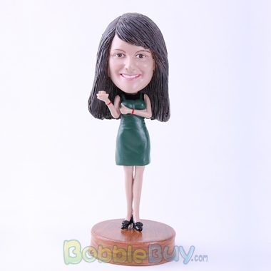 Picture of Sexy Green Dressed Lady Bobblehead