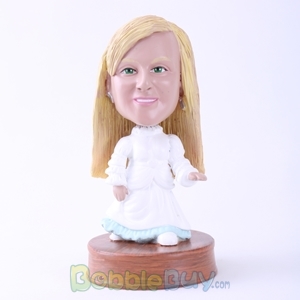 Picture of White Dressed Little Girl Bobblehead