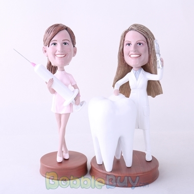 Picture of Female Dentist & Nurse Bobblehead