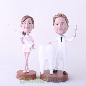 Picture of Male Dentist & Nurse Bobblehead