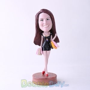 Picture of Happy Shopping Woman Bobblehead