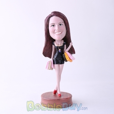 Picture of Happy Shopping Woman Bobblehead