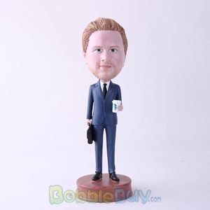 Picture of Office Man Holding Coffee Bobblehead