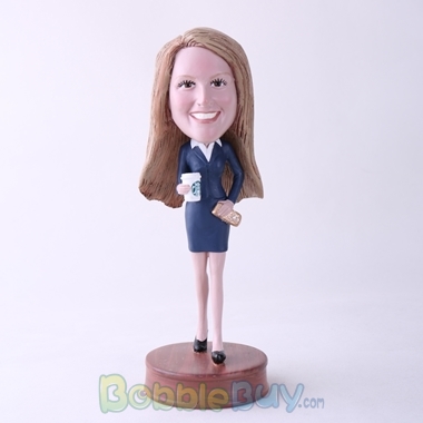 Picture of Office Woman Holding Coffee Bobblehead