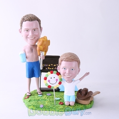 Picture of BBQ Theme Father & Son Bobblehead