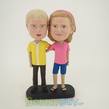 Picture of Arm Behind Each Other Young Couple Bobblehead