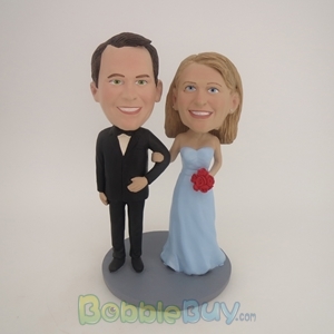 Picture of Arms Around Each Other Retro Wedding Couple Bobblehead