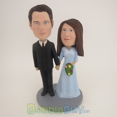 Picture of Black Suit Groom Hand In Hand Couple Bobblehead