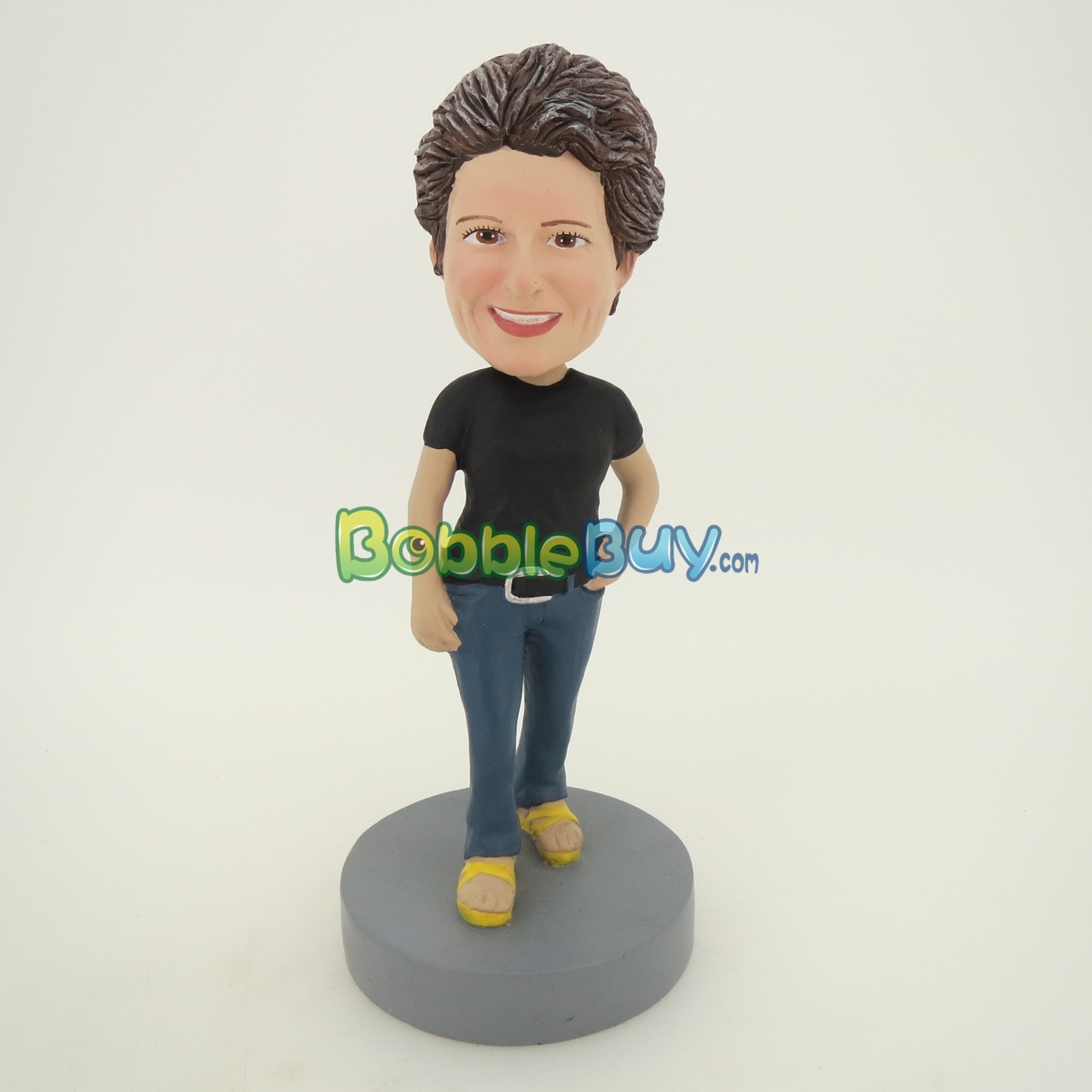 Black Short Sleeve Woman Bobblehead BobbleBuy Custom Bobbleheads