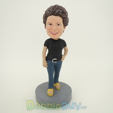 Picture of Black Short Sleeve Woman Bobblehead
