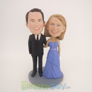 Picture of Black Suit Man and Purple Dress Woman Bobblehead
