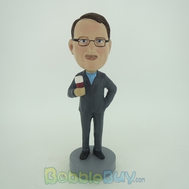 Picture of Business Man Enjoying Beer Bobblehead