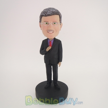 Picture of Business Man Holding Tie Bobblehead