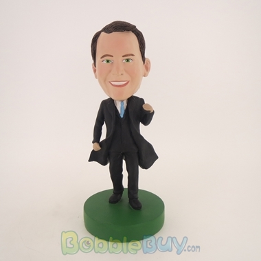 Picture of Business Man In Black Coat Bobblehead