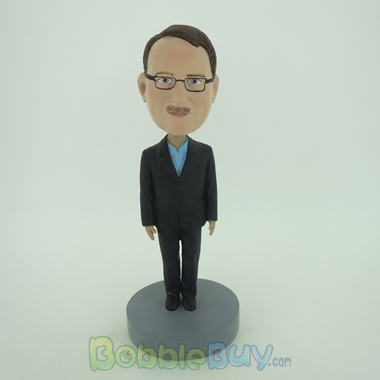 Picture of Business Man In Black Stand Still Bobblehead