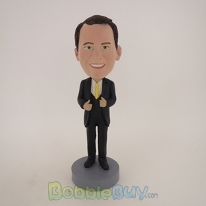 Picture of Business Man In Nice Suit And Yellow Tie Bobblehead