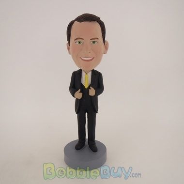 Picture of Business Man In Nice Suit And Yellow Tie Bobblehead