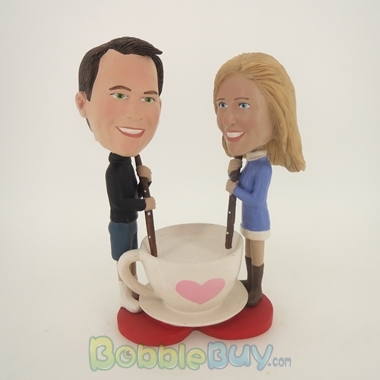 Picture of Couple Stirring Love Mug Bobblehead