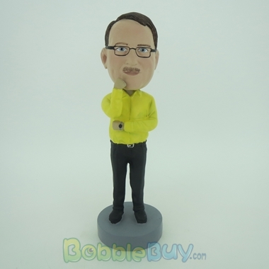 Picture of Business Man In Thinking Style Bobblehead