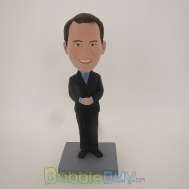 Picture of Business Man With Hands Closed Bobblehead