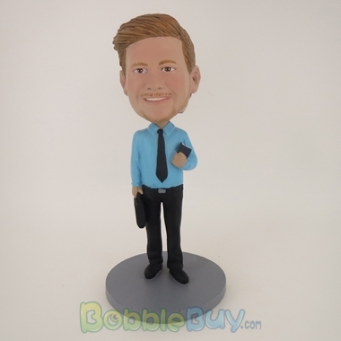 Picture of Business Man With Something In Both Hands Bobblehead