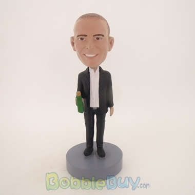 Picture of Business Man With Wine Bobblehead