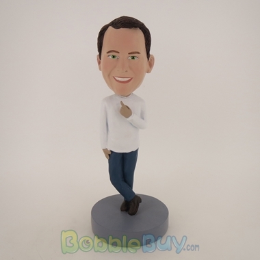 Picture of Casual Man Finger Up Bobblehead