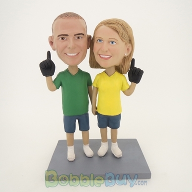 Picture of Hand In Hand Baseball Fun Couple Bobblehead