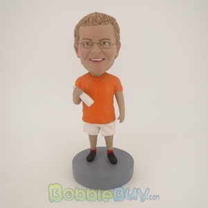 Picture of Casual Man Happily Enjoy Drink Bobblehead