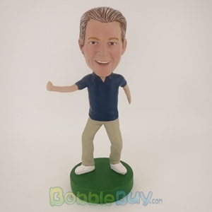 Picture of Casual Man Happily Excercising Bobblehead