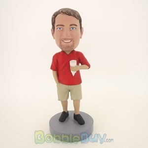 Picture of Casual Man Having Ice Cream Bobblehead