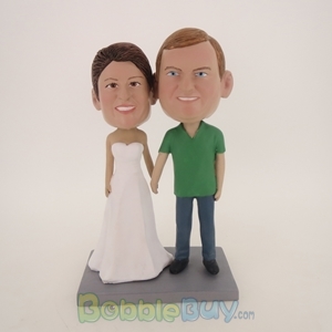 Picture of Hand In Hand White Dress Bride Couple Bobblehead