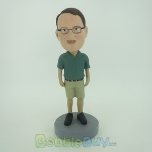 Picture of Casual Man In Dark Green Bobblehead