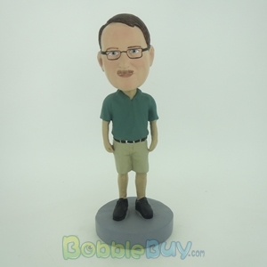 Picture of Casual Man In Dark Green Bobblehead